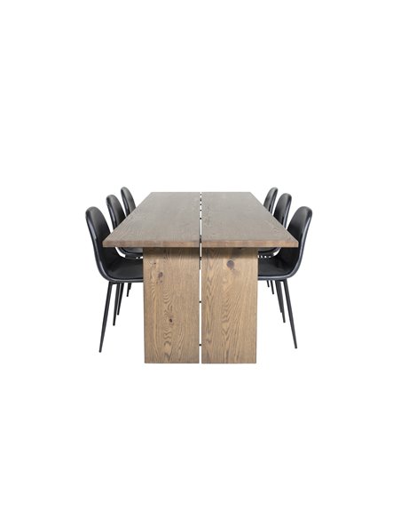 Matgrupp Logger med Polar matstolar, 210 × 100 cm