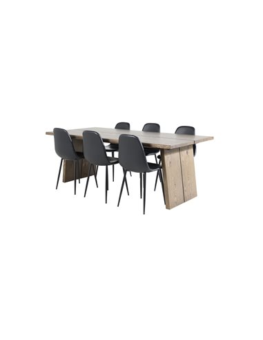 Matgrupp Logger med Polar matstolar, 210 × 100 cm