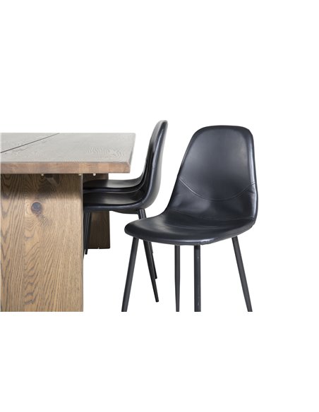 Matgrupp Logger med Polar matstolar, 210 × 100 cm