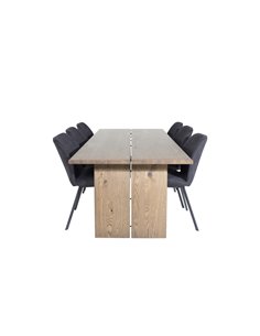 Matgrupp Logger med Gemma matstolar, 210 × 100 cm