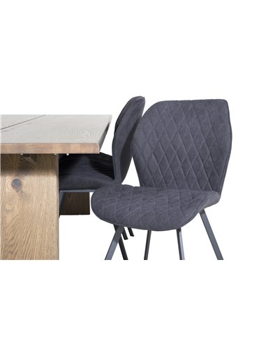 Matgrupp Logger med Gemma matstolar, 210 × 100 cm