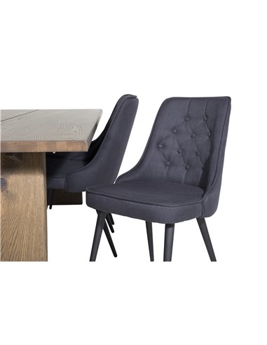 Matgrupp Logger med Velvet Deluxe matstolar, 210 × 100 cm