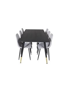 Matgrupp Dipp med Polar matstolar, 180 × 90 cm