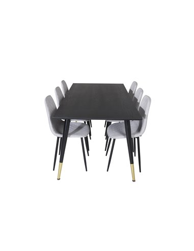 Matgrupp Dipp med Polar matstolar, 180 × 90 cm