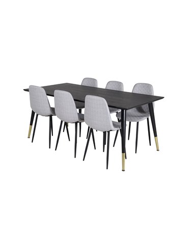 Matgrupp Dipp med Polar matstolar, 180 × 90 cm
