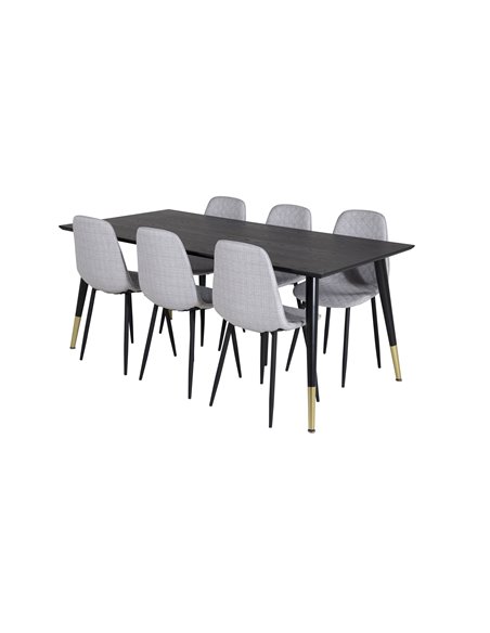 Matgrupp Dipp med Polar matstolar, 180 × 90 cm