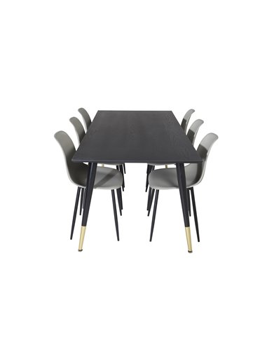 Matgrupp Dipp med Polar matstolar, 180 × 90 cm