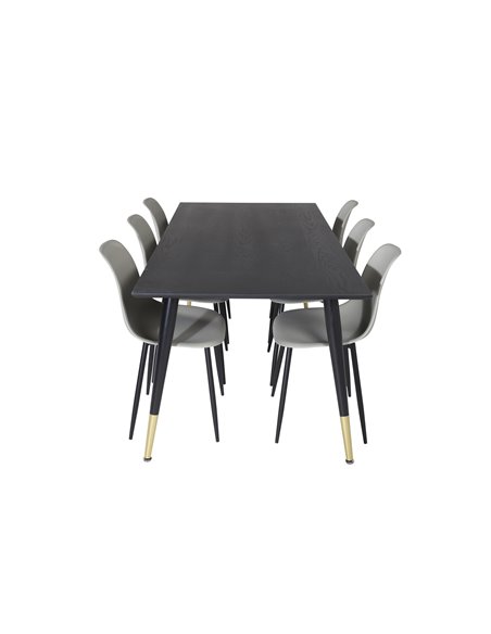 Matgrupp Dipp med Polar matstolar, 180 × 90 cm