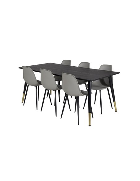 Matgrupp Dipp med Polar matstolar, 180 × 90 cm