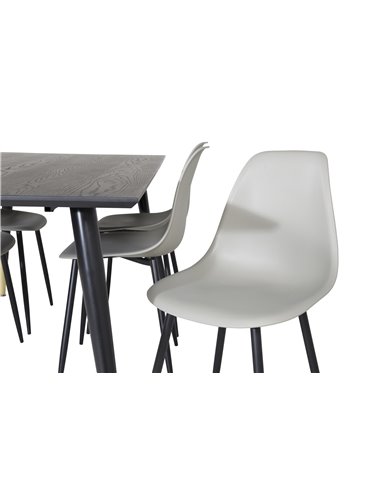 Matgrupp Dipp med Polar matstolar, 180 × 90 cm