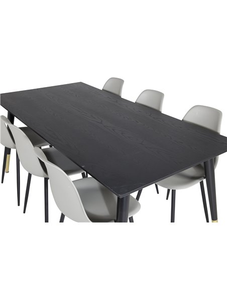 Matgrupp Dipp med Polar matstolar, 180 × 90 cm