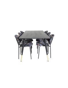 Matgrupp Dipp med Vault matstolar, 180 × 90 cm