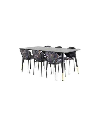 Matgrupp Dipp med Vault matstolar, 180 × 90 cm