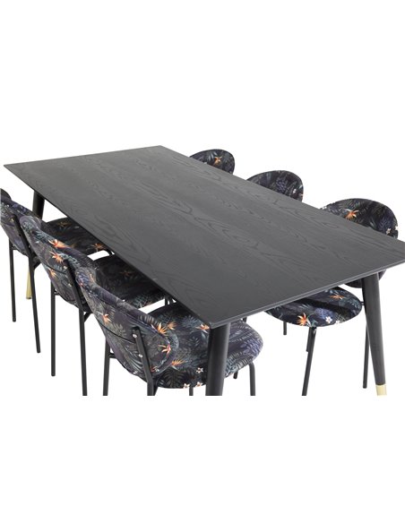 Matgrupp Dipp med Vault matstolar, 180 × 90 cm