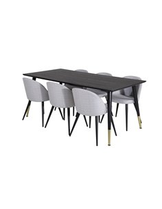 Matgrupp Dipp med Velvet matstolar, 180 × 90 cm 2