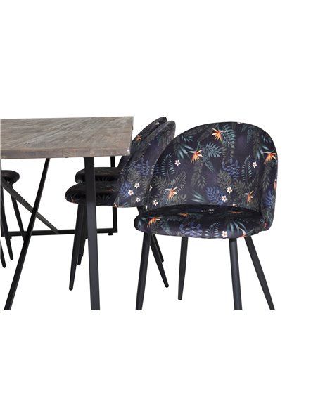 Matgrupp Padang med Velvet matstolar, 250 × 100 cm