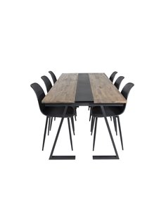 Matgrupp Jakarta med Polar matstolar, 200 × 90 cm