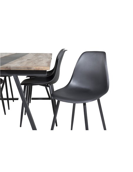 Matgrupp Jakarta med Polar matstolar, 200 × 90 cm