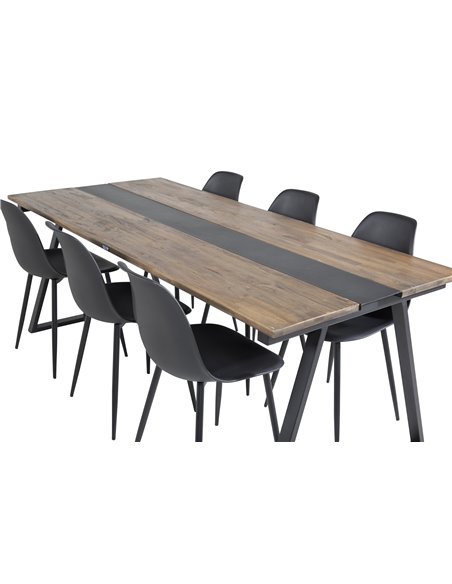 Matgrupp Jakarta med Polar matstolar, 200 × 90 cm