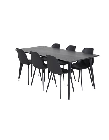 Matgrupp Dipp med Polar matstolar, 180 × 90 cm