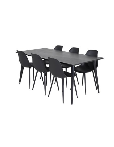 Matgrupp Dipp med Polar matstolar, 180 × 90 cm