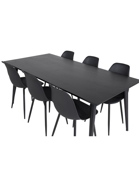 Matgrupp Dipp med Polar matstolar, 180 × 90 cm