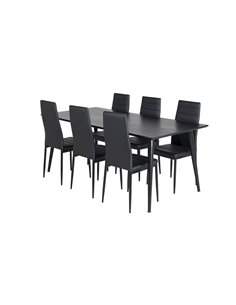 Matgrupp Dipp med Slim matstolar, 180 × 90 cm 2