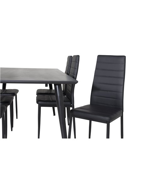 Matgrupp Dipp med Slim matstolar, 180 × 90 cm