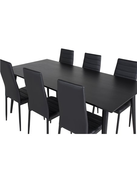 Matgrupp Dipp med Slim matstolar, 180 × 90 cm