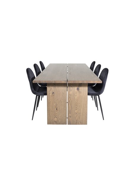 Matgrupp Logger med Polar matstolar, 210 × 100 cm