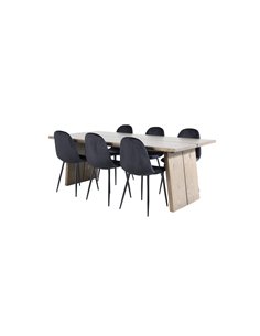 Matgrupp Logger med Polar matstolar, 210 × 100 cm 2