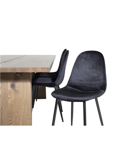Matgrupp Logger med Polar matstolar, 210 × 100 cm
