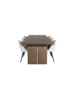 Matgrupp Logger med Velvet matstolar, 210 × 100 cm