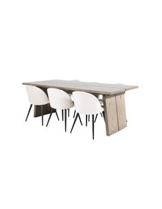 Matgrupp Logger med Velvet matstolar, 210 × 100 cm 2