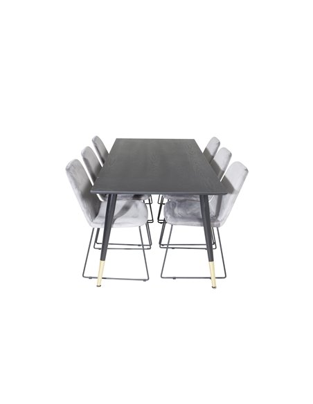 Matgrupp Dipp med Muce matstolar, 180 × 90 cm