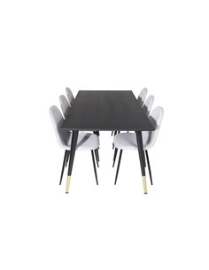 Matgrupp Dipp med Polar matstolar, 180 × 90 cm