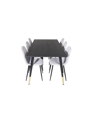 Matgrupp Dipp med Polar matstolar, 180 × 90 cm