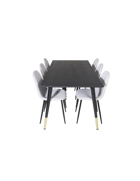 Matgrupp Dipp med Polar matstolar, 180 × 90 cm