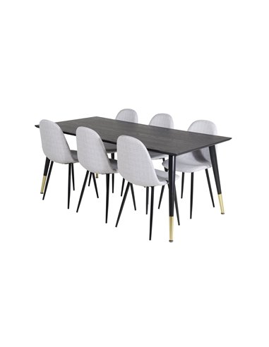 Matgrupp Dipp med Polar matstolar, 180 × 90 cm