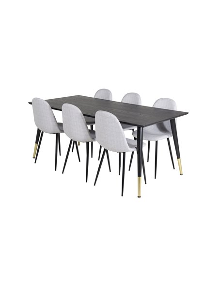 Matgrupp Dipp med Polar matstolar, 180 × 90 cm
