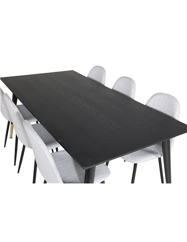 Matgrupp Dipp med Polar matstolar, 180 × 90 cm