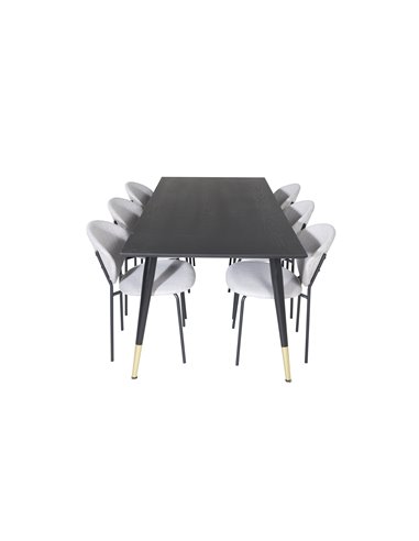 Matgrupp Dipp med Vault matstolar, 180 × 90 cm