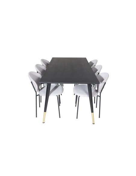 Matgrupp Dipp med Vault matstolar, 180 × 90 cm