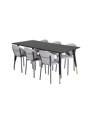Matgrupp Dipp med Vault matstolar, 180 × 90 cm