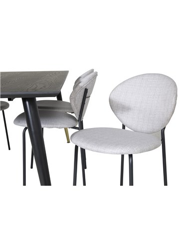 Matgrupp Dipp med Vault matstolar, 180 × 90 cm