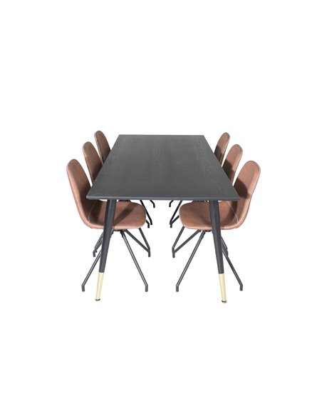 Matgrupp Dipp med Polar matstolar, 180 × 90 cm