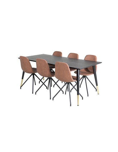 Matgrupp Dipp med Polar matstolar, 180 × 90 cm
