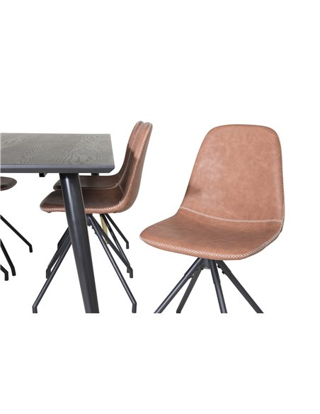 Matgrupp Dipp med Polar matstolar, 180 × 90 cm