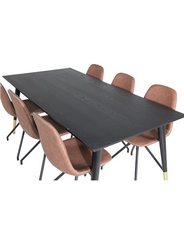 Matgrupp Dipp med Polar matstolar, 180 × 90 cm