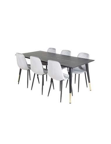 Matgrupp Dipp med Polar matstolar, 180 × 90 cm